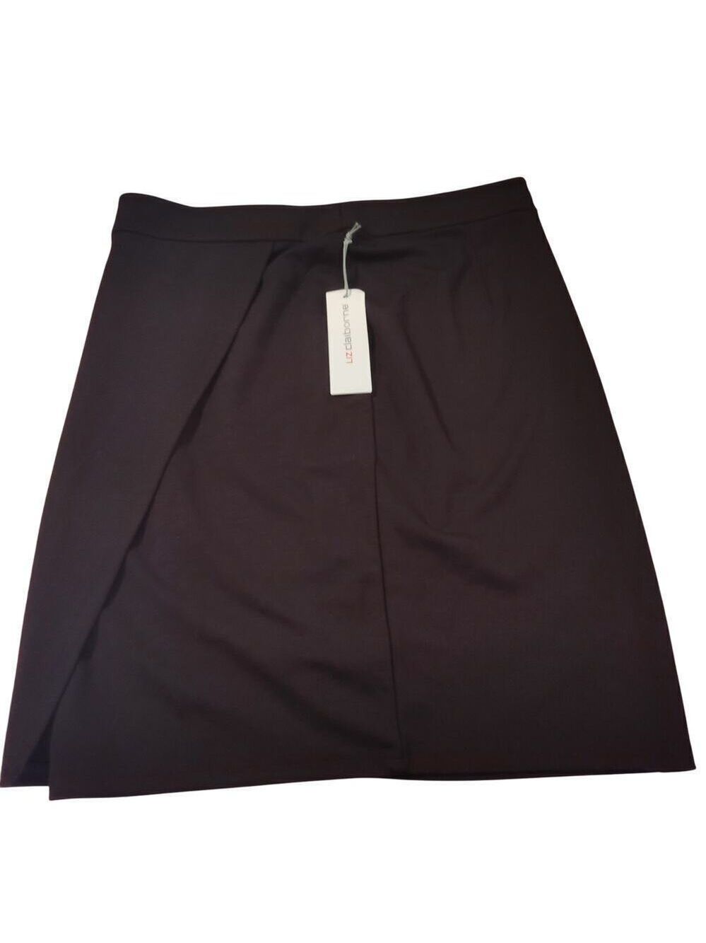 Liz Claiborne Black Pleated Skirt Women’s Size 10 Zipper Back Career Skirt NWT